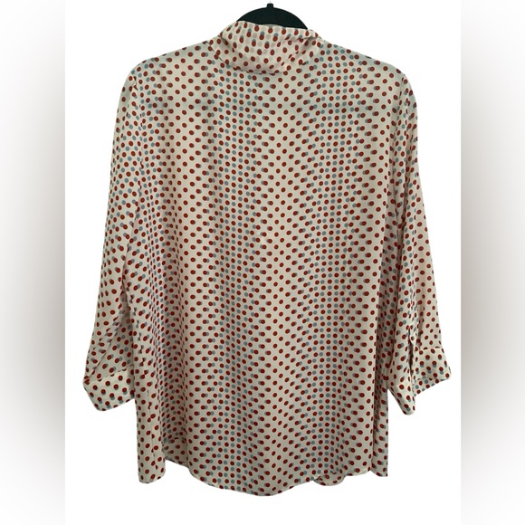 New ModCloth Polka-dot Tie Neck Pleasant Confidence Top Women’s XL Retro - Picture 3 of 10